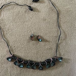 Set of necklace and earrings never been used
